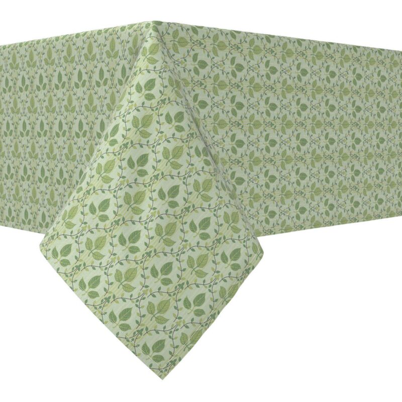 Rectangular Tablecloth, 100% Cotton, 60x84 , Stamped Maple Leaves