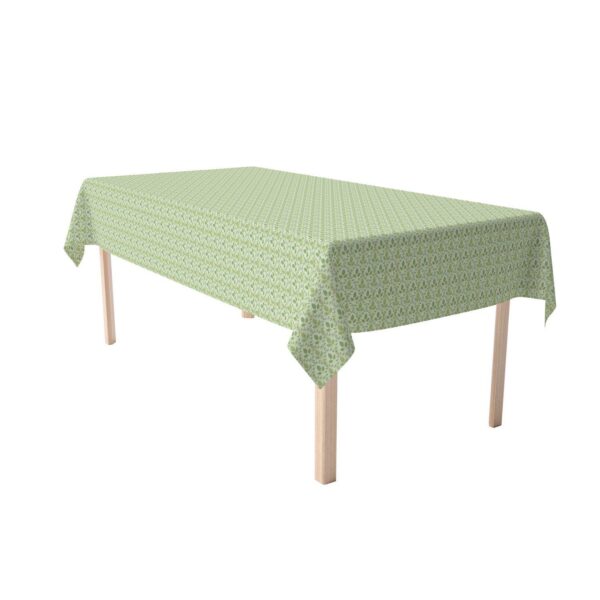 Rectangular Tablecloth, 100% Cotton, 60x104 , Green Leaves Ornaments