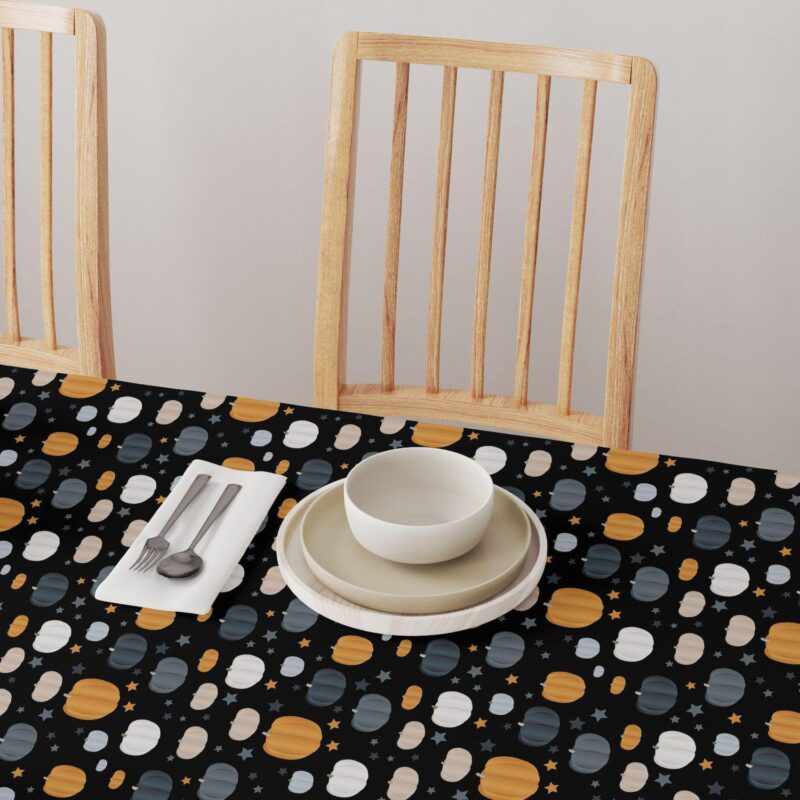 Rectangular Tablecloth, 100% Cotton, 52x120 , Halloween Pumpkin and Stars - Image 4