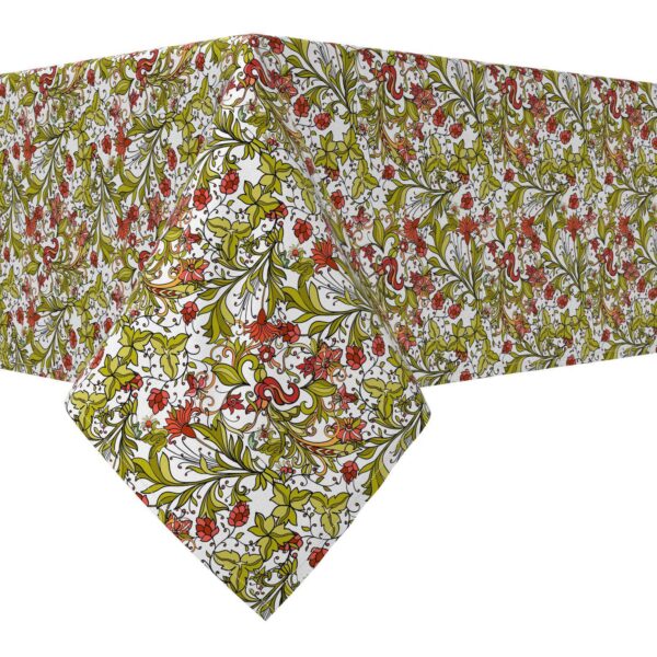 Rectangular Tablecloth, 100% Cotton, 52x104 , Floral 21