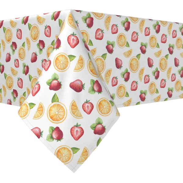 Rectangular Tablecloth, 100% Cotton, 52x84 , Watercolor Fruit