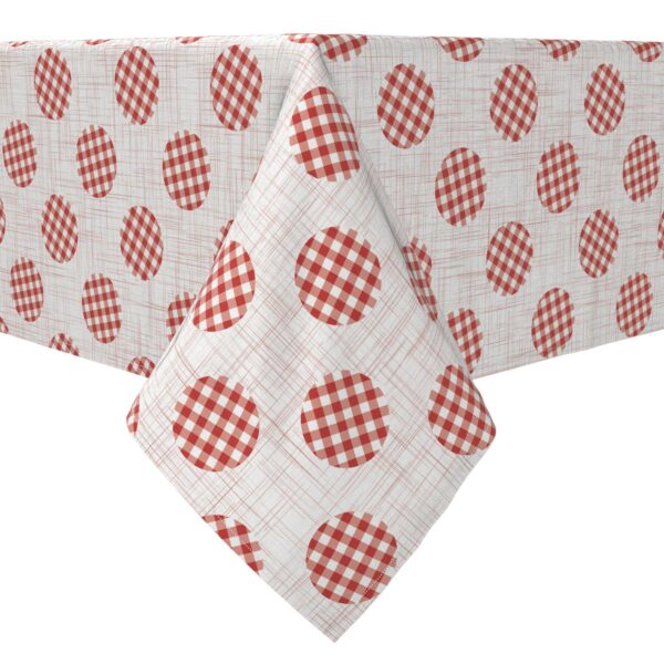 Rectangular Tablecloth, 100% Cotton, Gingham Polka Dot