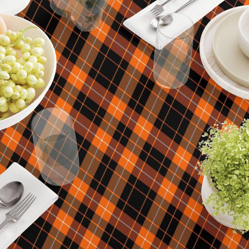 Rectangular Tablecloth, 100% Polyester, 60x120 , Halloween Plaid - Image 3