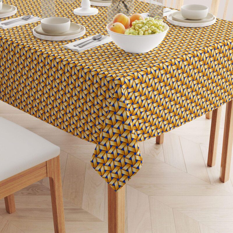 Rectangular Tablecloth, 100% Polyester, 60x84 , Handmade Straw Wicker - Image 2