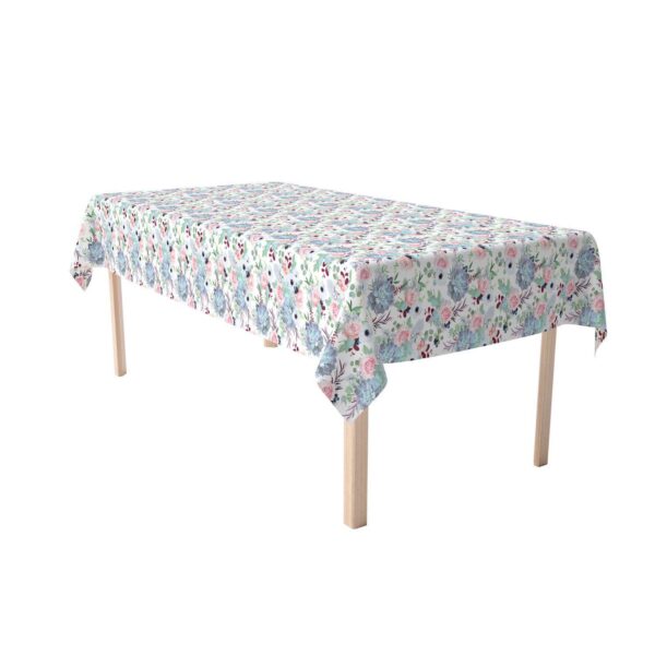 Rectangular Tablecloth, 100% Cotton, 60x104 , Pink Roses and Succulents