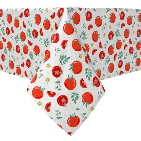 Rectangular Tablecloth, 100% Cotton, Summer Tomato Garden