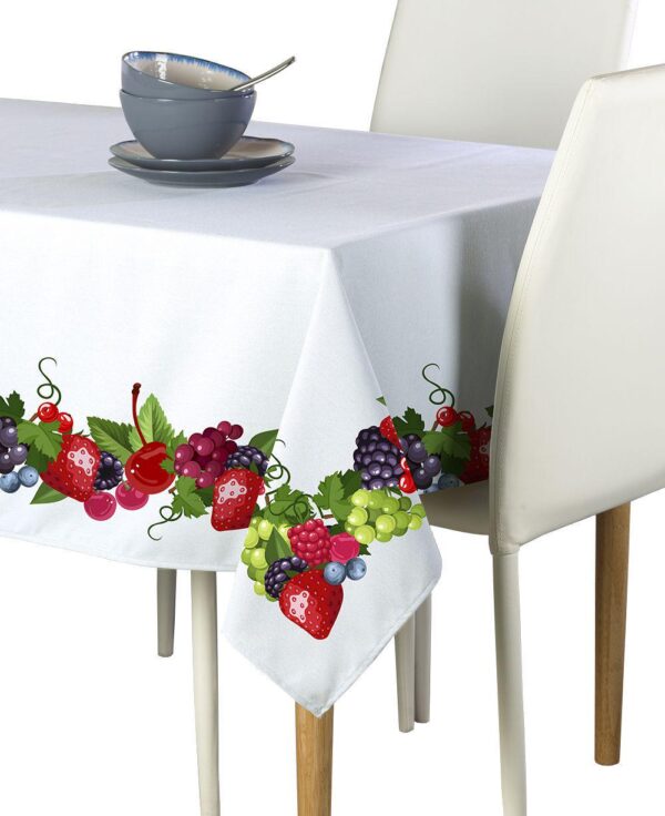 Rectangular Tablecloth, 100% Polyester, 60x84 , Bountiful Berries Garland