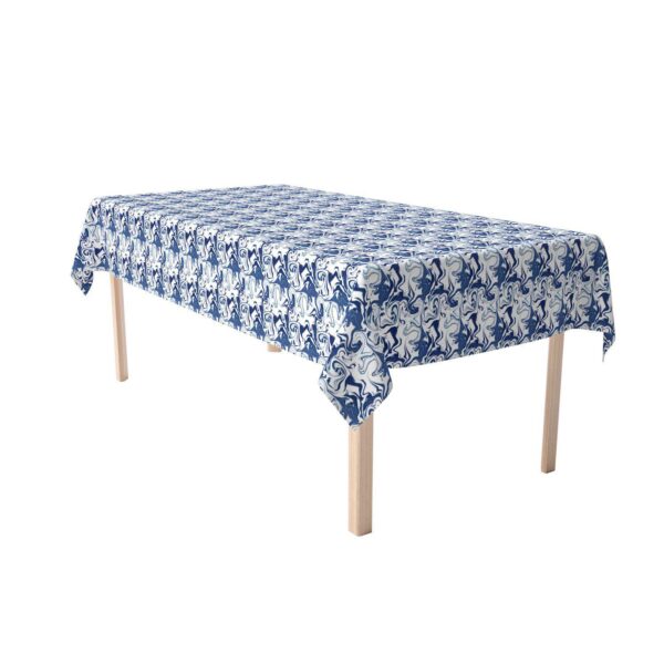 Rectangular Tablecloth, 100% Polyester, 60x104 , Blue Marble