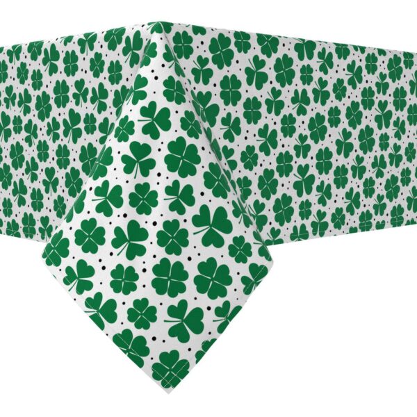 Rectangular Tablecloth, 100% Cotton, 52x120 , St. Patrick's Day Shamrock Decoration