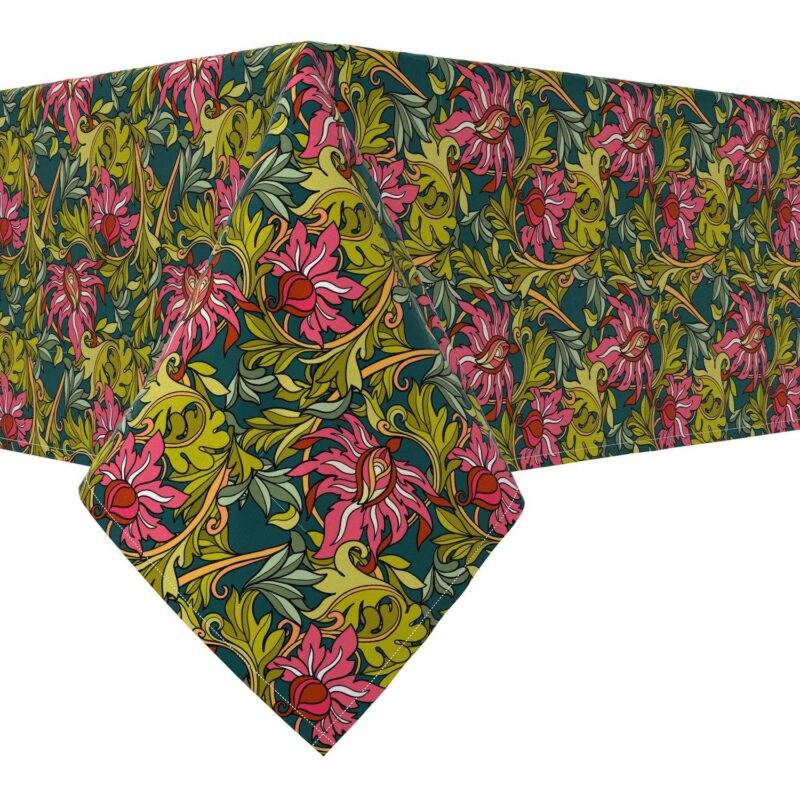 Rectangular Tablecloth, 100% Cotton, 52x84 , Floral 8