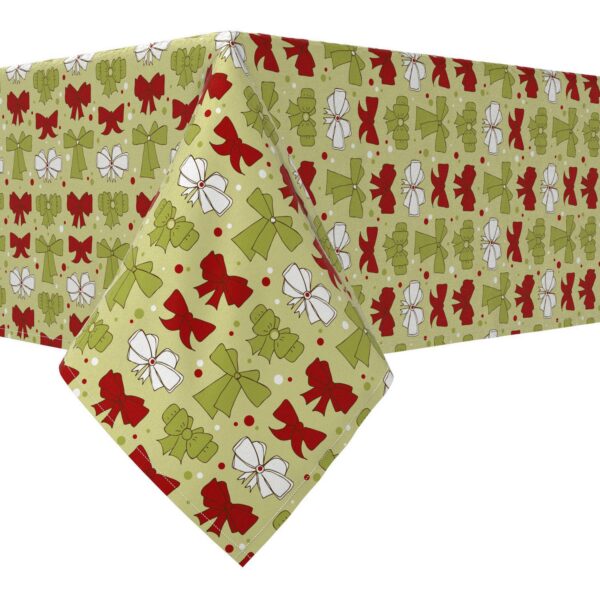 Rectangular Tablecloth, 100% Cotton, 52x120 , Christmas Bows