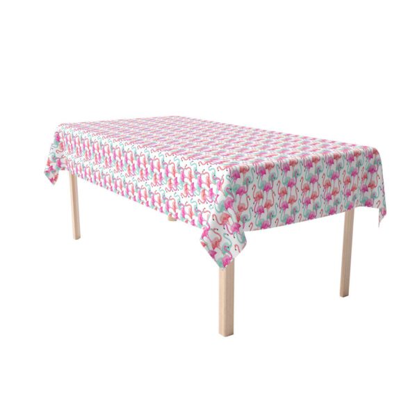 Rectangular Tablecloth, 100% Cotton, 52x120 , Flamingo Beach