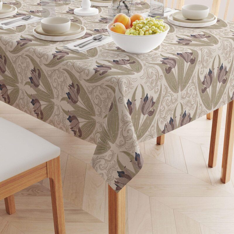 Rectangular Tablecloth, 100% Cotton, 52x84 , Floral 57 - Image 2