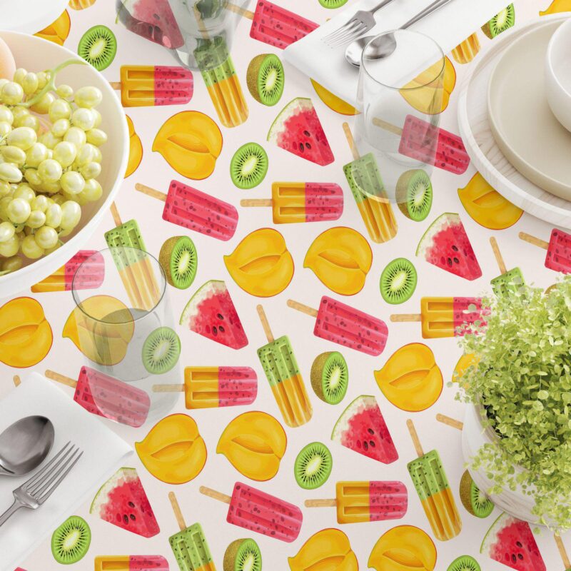 Rectangular Tablecloth, 100% Cotton, 60x104 , Summer Fruit Pops - Image 3