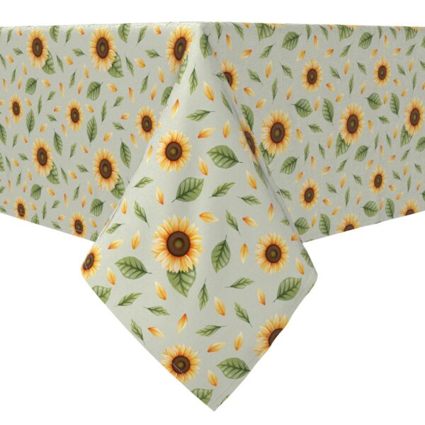 Rectangular Tablecloth, 100% Cotton, Sunflower Tops