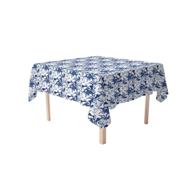 Rectangular Tablecloth, 100% Polyester, 60x120 , Blue Marble