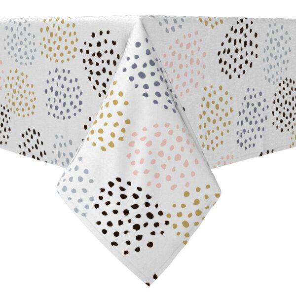 Rectangular Tablecloth, 100% Cotton, Ink Dots Allover