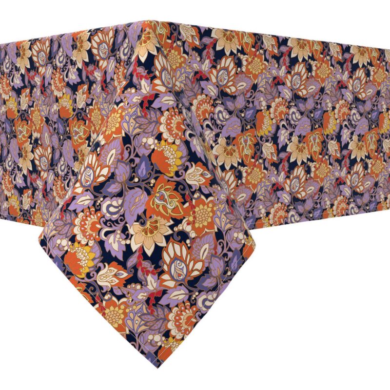 Rectangular Tablecloth, 100% Cotton, 52x120 , Floral 26