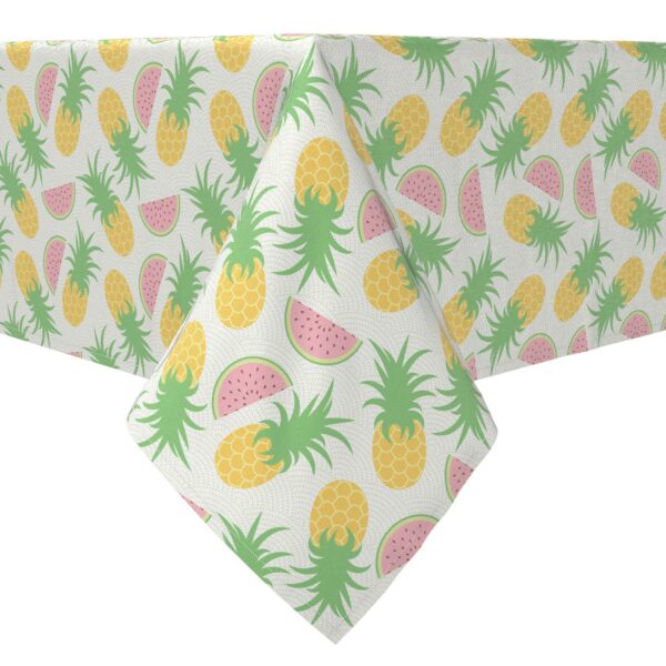 Rectangular Tablecloth, 100% Cotton, Pineapple and Watermelon Graphics