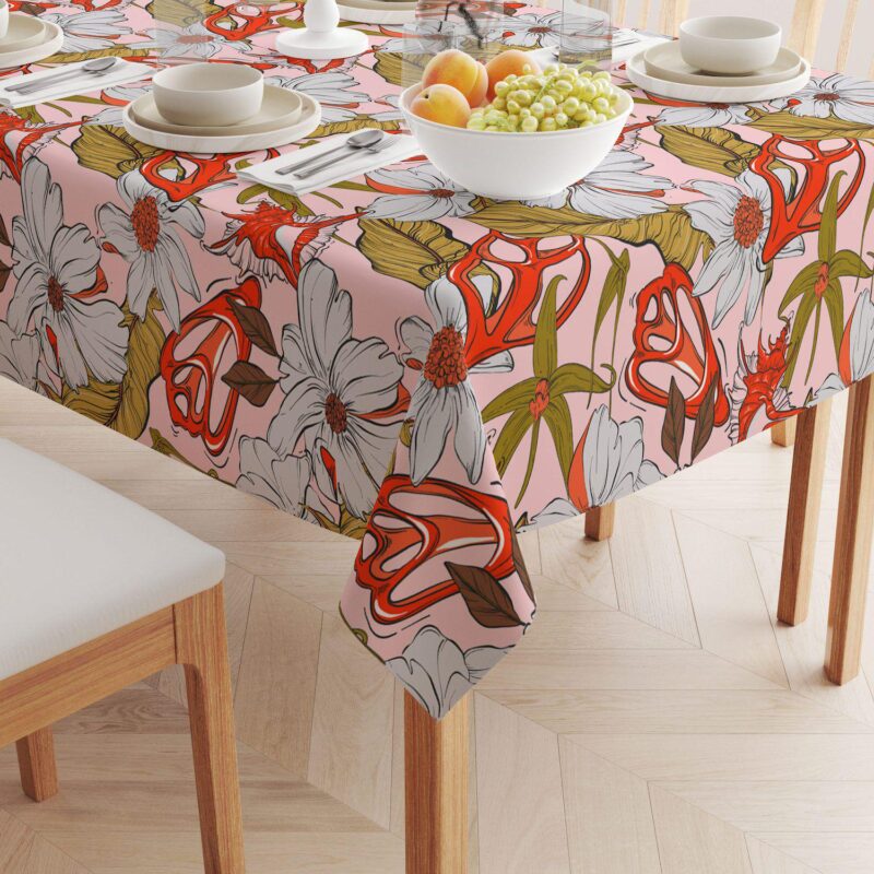 Rectangular Tablecloth, 100% Cotton, 52x84 , Floral 228 - Image 2