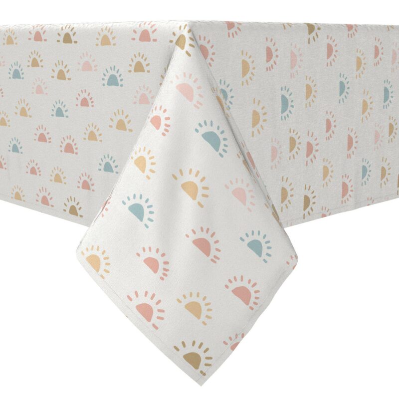 Rectangular Tablecloth, 100% Cotton, Pastel Modern Sunrise
