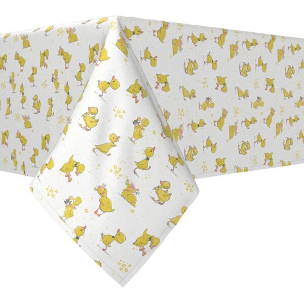 Rectangular Tablecloth, 100% Cotton, 52x84 , Ducklings