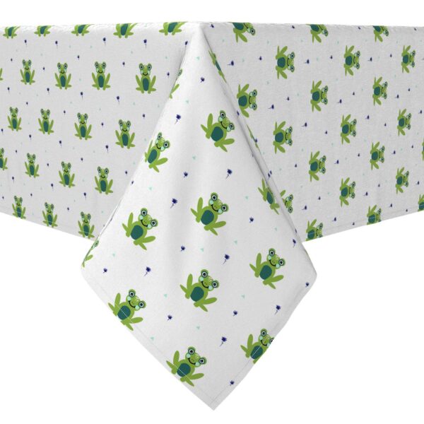 Rectangular Tablecloth, 100% Cotton, Frogs in the Pond