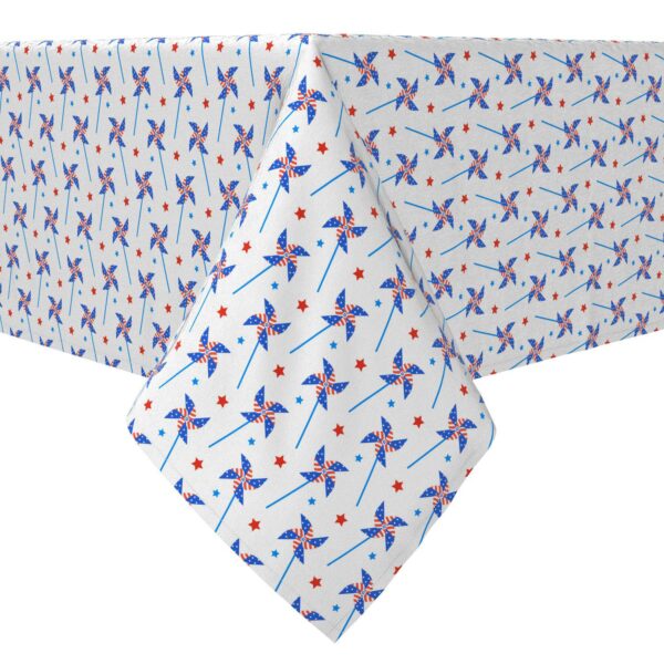 Rectangular Tablecloth, 100% Cotton, Patriotic Pinwheels