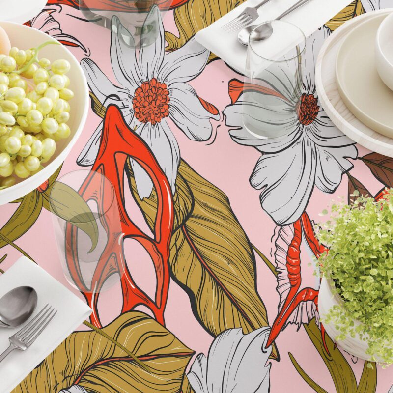 Rectangular Tablecloth, 100% Cotton, 52x84 , Floral 228 - Image 3