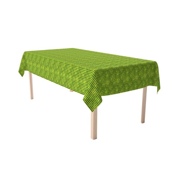 Rectangular Tablecloth, 100% Polyester, 60x84 , Green Bam boo Sticks