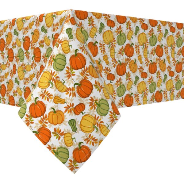 Rectangular Tablecloth, 100% Cotton, 60x104 , Bold Autumn Pumpkins