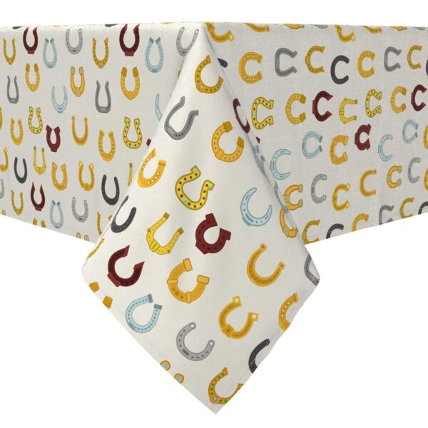 Rectangular Tablecloth, 100% Cotton, Horseshoe Icons