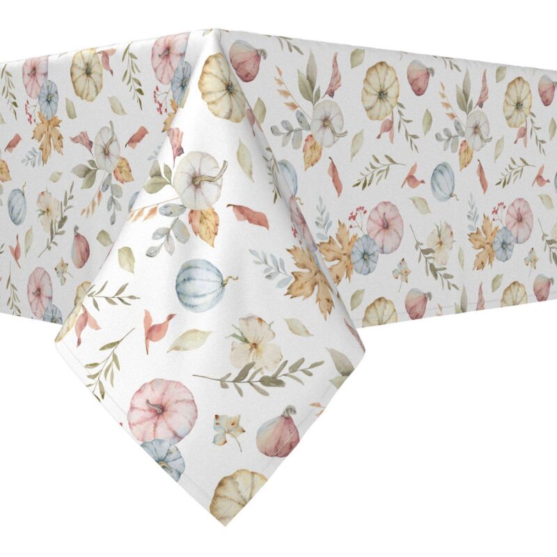 Rectangular Tablecloth, 100% Cotton, 60x104 , Pumpkin Foliage