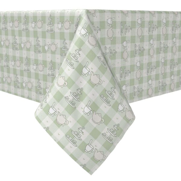 Rectangular Tablecloth, 100% Cotton, Tea Time Plaid