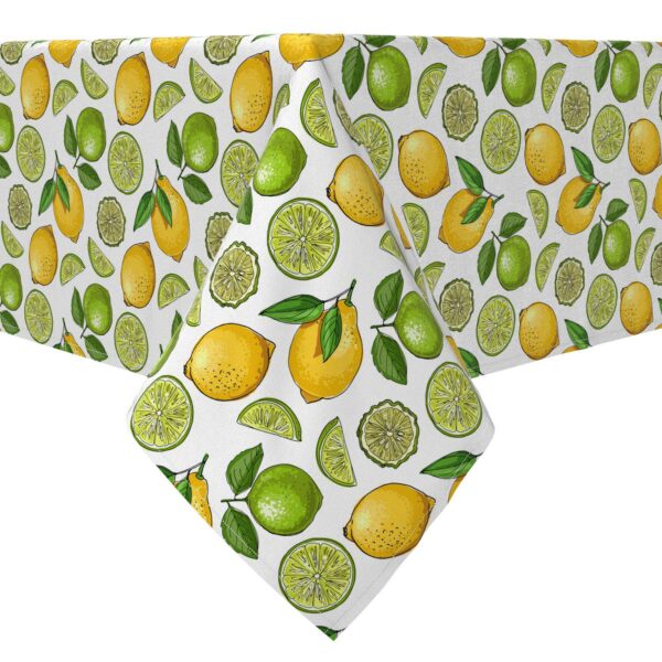 Rectangular Tablecloth, 100% Cotton, Lemons and Limes