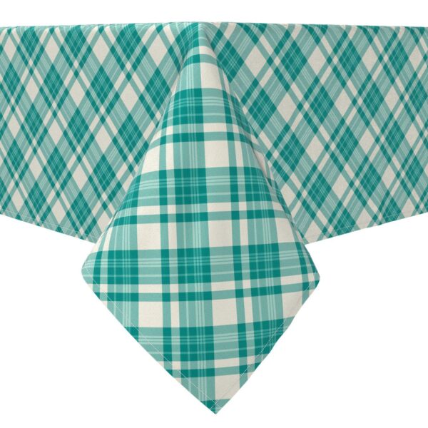 Rectangular Tablecloth, 100% Cotton, Plaid 11