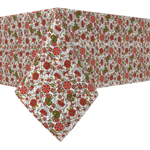 Rectangular Tablecloth, 100% Cotton, 52x120 , Floral 28