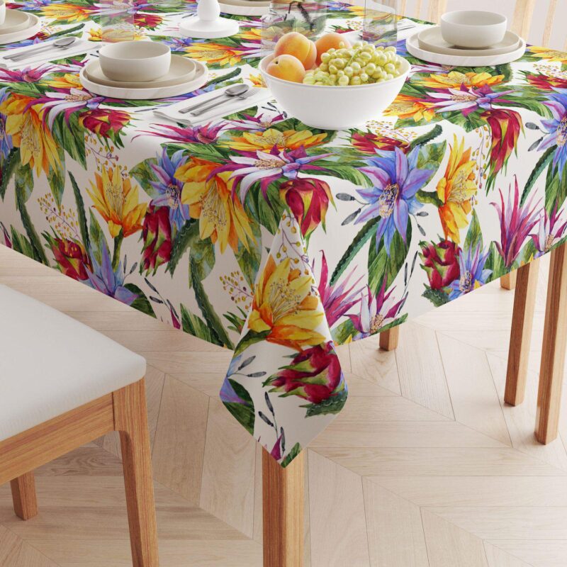 Rectangular Tablecloth, 100% Cotton, 60x84 , Floral 191 - Image 2