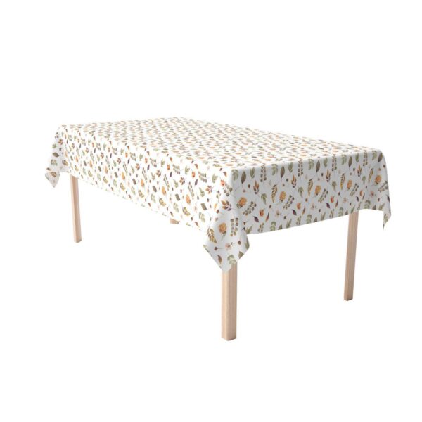 Rectangular Tablecloth, 100% Cotton, 60x84 , Falling Leaves and Flowers