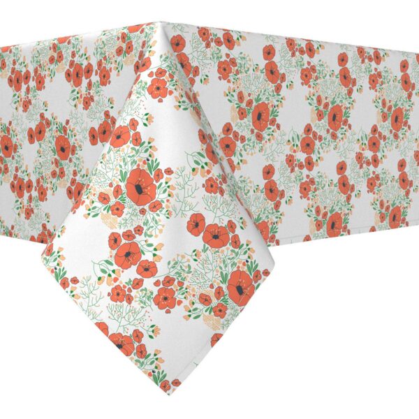 Rectangular Tablecloth, 100% Cotton, 60x104 , Summer Floral Design