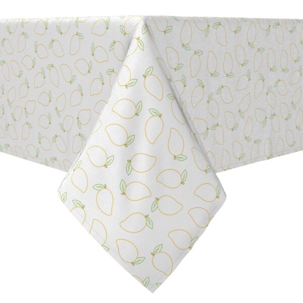 Rectangular Tablecloth, 100% Cotton, Mango Outline Design