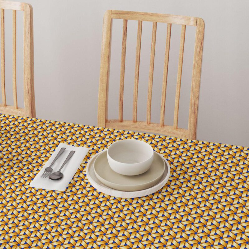Rectangular Tablecloth, 100% Polyester, 60x84 , Handmade Straw Wicker - Image 4