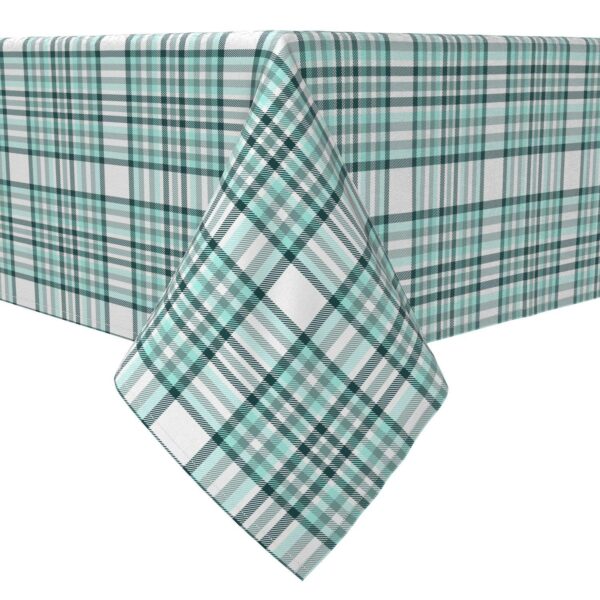 Rectangular Tablecloth, 100% Cotton, Plaid 17