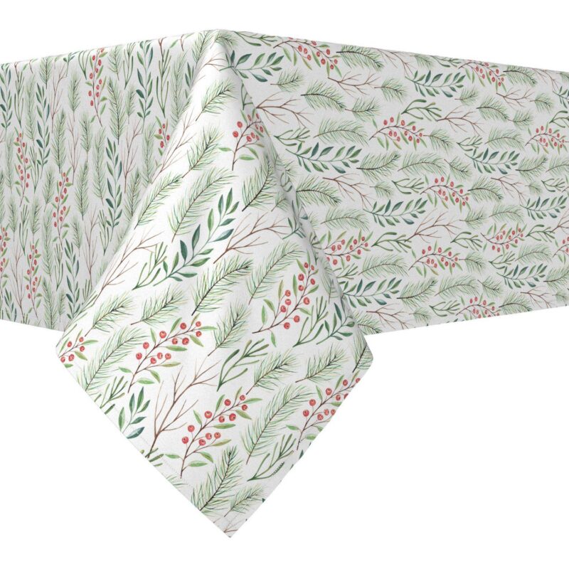 Rectangular Tablecloth, 100% Polyester, 60x104 , Merry Berries and Branches