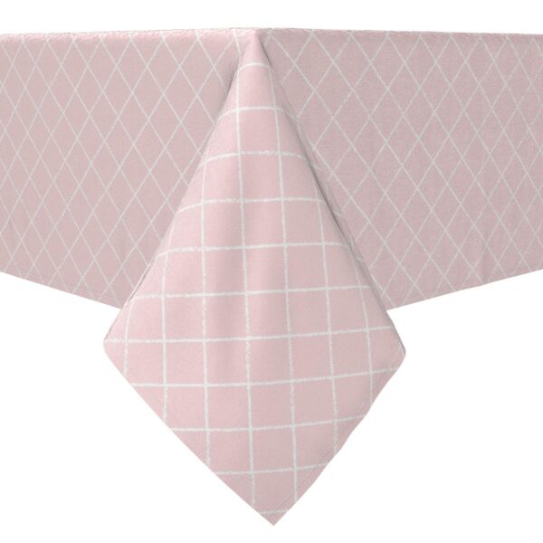 Rectangular Tablecloth, 100% Cotton, Diagonal Check Pink