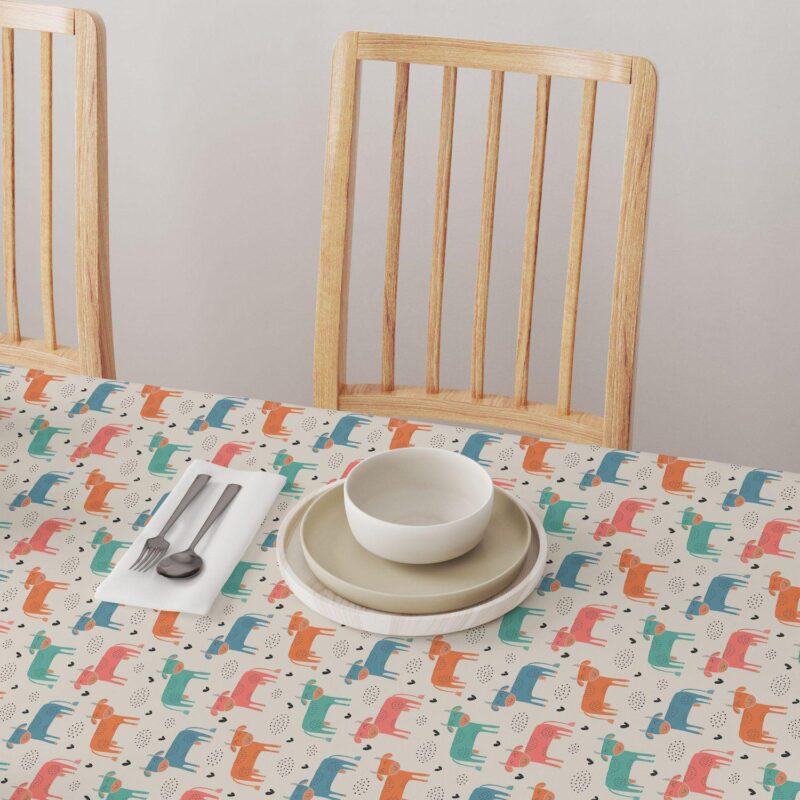 Rectangular Tablecloth, 100% Cotton, 60x84 , Happy Cows - Image 4