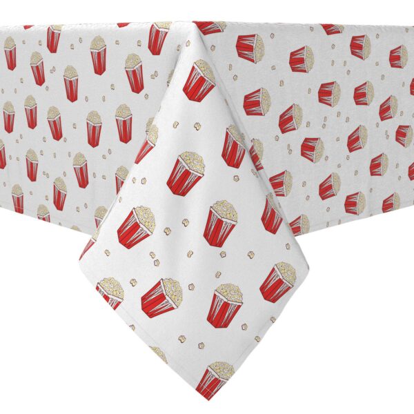 Rectangular Tablecloth, 100% Cotton, Movie Time Popcorn