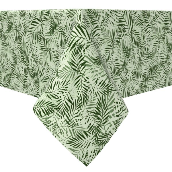 Rectangular Tablecloth, 100% Cotton, 60x104 , Jungle Leaves