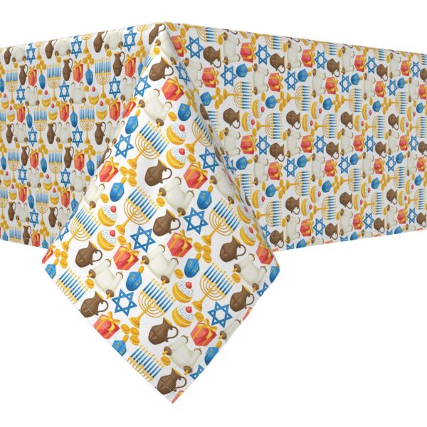 Rectangular Tablecloth, 100% Polyester, 60x120 , Menorah Memories