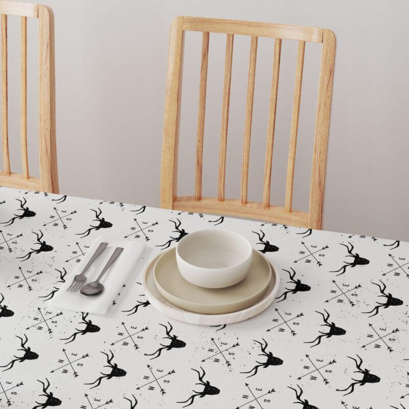 Rectangular Tablecloth, 100% Cotton, 60x104 , Deer and Arrows - Image 4